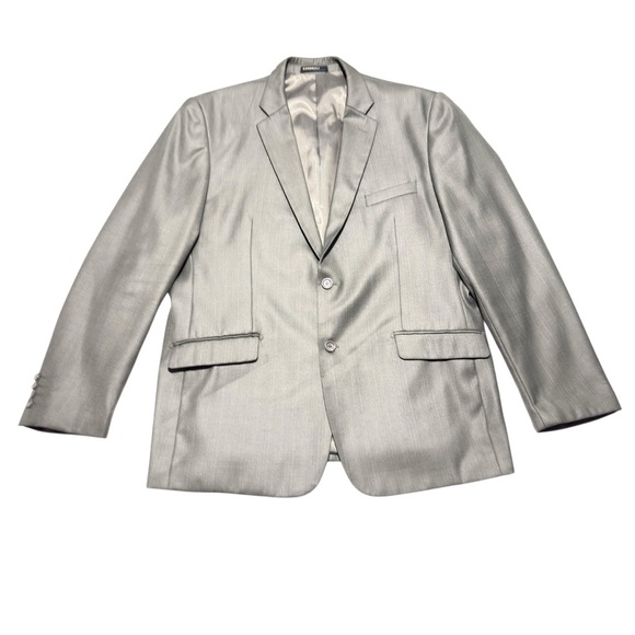 Pre-Owned Cardinali Eddie Domani Light Silver Green Men's Suit Blazer Jacket 48R - Picture 1 of 16